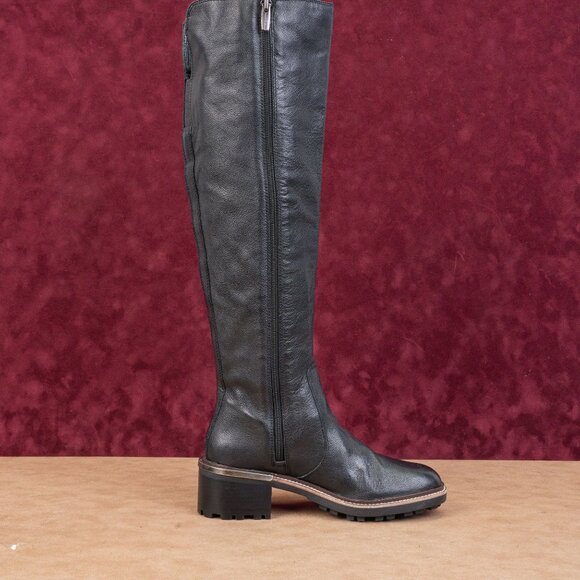 Vince Camuto Women Kensilie Black Leather Zip Fashion Lug OTK Boots 7US EUR 37.5 - Picture 10 of 10